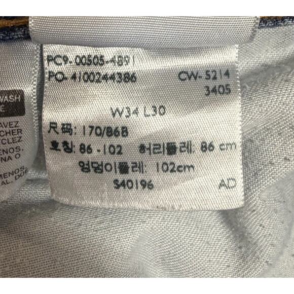 Levi's 505 Jeans Mens 34x30 Regular Fit Straight Leg Blue Wash Denim - Picture 11 of 16